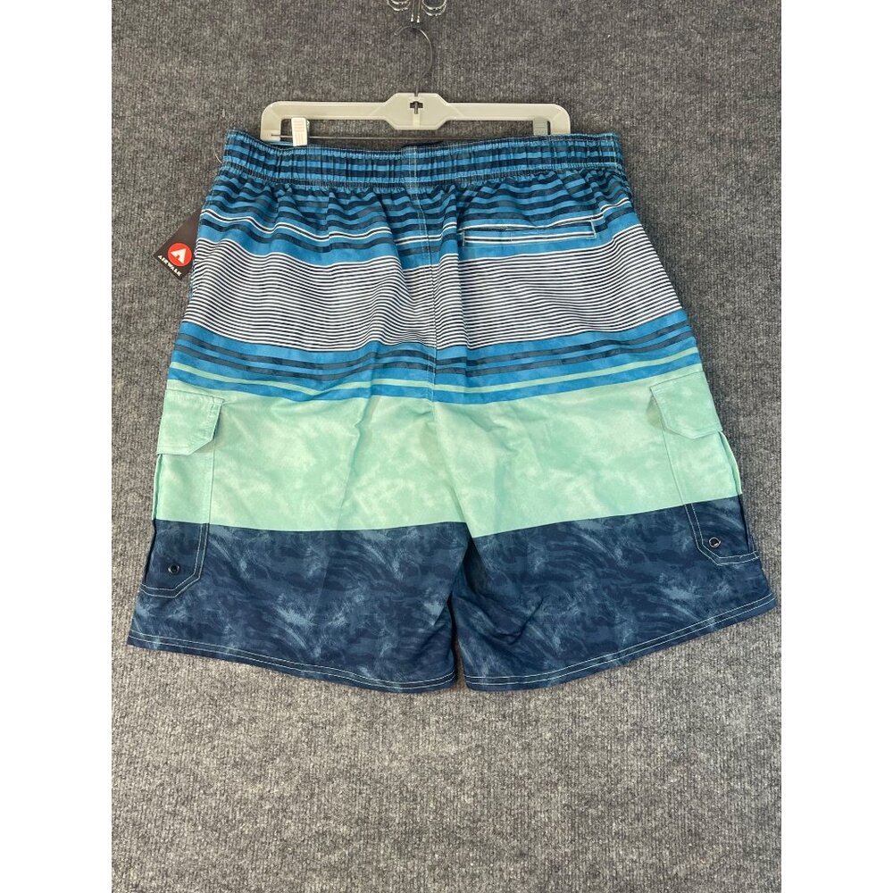 Airwalk Men's Size XLARGE swim trunks with Mesh inside Blue-mint green- grey New